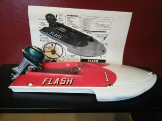 Vintage Lindberg Flash Japan Speed King Outboard Motor Toy Boat Box Ito Battery