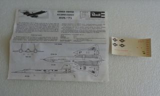 1969 REVELL LOCKHEED SR - 71 SECRET US SPY PLANE 1:72 SCALE MODEL KIT H:212 7