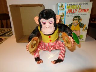 Vintage Musical Jolly Chimp Battery Operated W/box