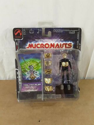 2002 Micronauts Action Figure Time Traveler Palisades Black And Gold Version