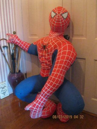 Very Large 4 1/2 Feet Tall Plush Spider - Man Figure Light - Weight For Hanging