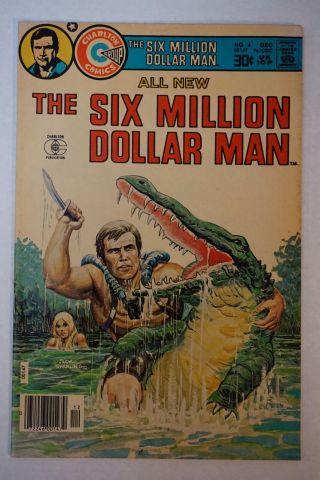 Vintage 1977 Six Million Dollar Man Comic 4 Charlton Lee Majors