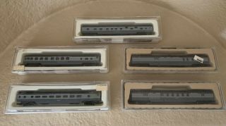 5x Con - Cor N Scale York Central Observation Baggage Pullman Mail Coach Cars