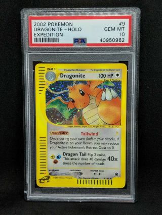 Dragonite Holo Psa 10 Gem Expedition Base Set 2002 Pokemon Card 9/165