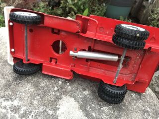 Vintage Buddy L Pressed Steel Hydraulic Dump Truck Toy With Spring Front 7