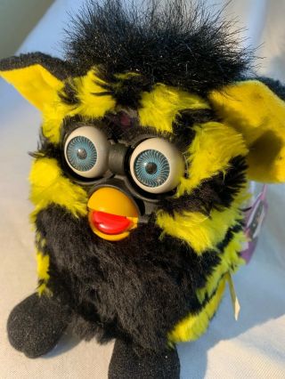 Vintage Furby Black Yellow Blue Eyes 1999 Tiger 70 - 800 & Repair 8