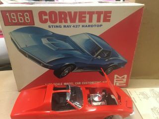 Vintage Mpc 1:20 Scale 1968 Corvette Model Car Kit Junkyard