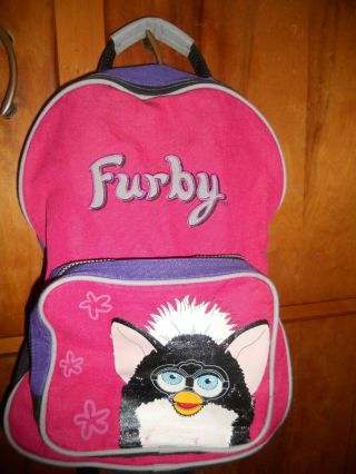 Pre - Owned Vintg.  " Furby " Collectible Backpack Rare Purple & Pink 1998