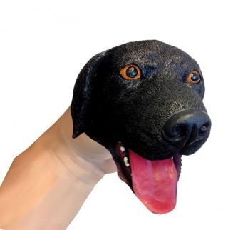 3X DOG PUPPETS Black Lab Labrador Retriever Chocolate Yellow Rubber Hand Puppet 3