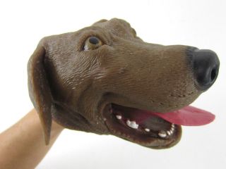 3X DOG PUPPETS Black Lab Labrador Retriever Chocolate Yellow Rubber Hand Puppet 5