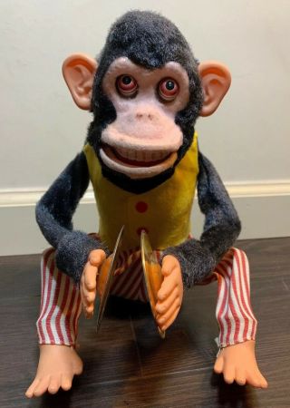 Vintage Musical Jolly Chimp Toy Cymbal Monkey 1950’s Lewis Galoob Co