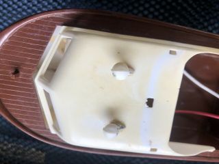 Cragstan Plastic Toy Boat And Outboard Motor Johnson Sea Horse Fleetline 60’s. 3