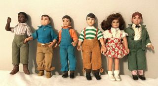 1975 Mego Our Gang Little Rascals Action Figure Dolls Complete Set - 6