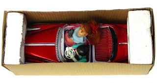 Vintage Red China ME 630 Photoing on Car Tin Battery Op Light Sound w/Box 3