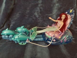 Disney Ariel Doll With Dolphin Pulled Coach,  8,  Mattel,  Coach Plays A Tune &moves