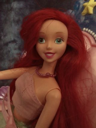 Disney Ariel doll with dolphin pulled coach,  8,  Mattel,  coach plays a tune &moves 2