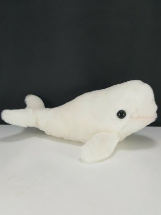 Sea World Busch Gardens White Whale Plush Stuffed Animal 9” Long Ocean Marine