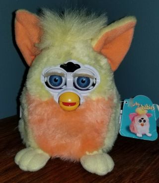 Vtg 1999 Furby Babies Orange & Yellow Model 70 - 940 Tags