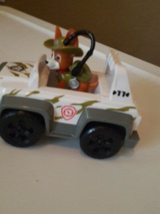 Paw Patrol Tracker Jungle Pup Figure With Safari Jeep Vehicle