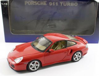 Red Porsche 911 Coupe Turbo Autoart 1:18 Diecast 77831 W/ Box