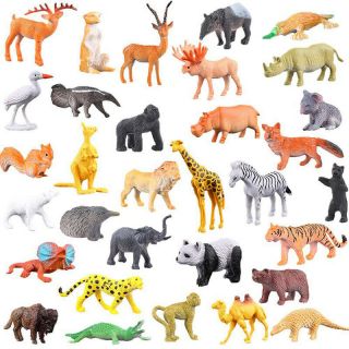 53pcs Mini Jungle Animals Toys Set Animal Figures World Zoo Model Action Toys