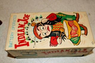 Vintage Tinplate Battery Operated Drumming “Indian” Joe Toy,  Alps Co.  Japan 2