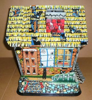 RARE VINTAGE 1960 ' S MARX HOOTIN ' HOLLOW HAUNTED HOUSE BATTERY OP.  TOY W/BOX 3