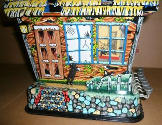 RARE VINTAGE 1960 ' S MARX HOOTIN ' HOLLOW HAUNTED HOUSE BATTERY OP.  TOY W/BOX 4