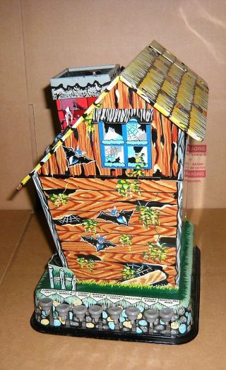 RARE VINTAGE 1960 ' S MARX HOOTIN ' HOLLOW HAUNTED HOUSE BATTERY OP.  TOY W/BOX 5