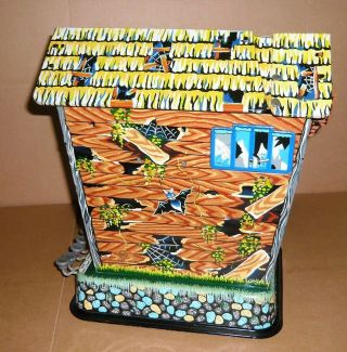 RARE VINTAGE 1960 ' S MARX HOOTIN ' HOLLOW HAUNTED HOUSE BATTERY OP.  TOY W/BOX 6