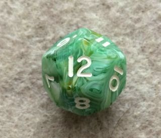 Chessex Rainbow Pearl Peridot Green Polyhedral Rpg D&d D12 Die Oop