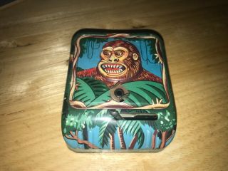 Vintage 1950s King Kong Battery Operated Tin Litho Toy Base Monster