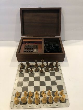 1978 Boris Applied Concepts Electronic Chess Computer Set In Wood Case