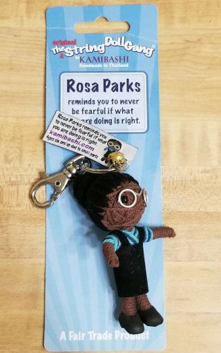 Kamibashi Key Chain: Rosa Parks Civil Rights Leader: Yarn Knit String Doll Gang