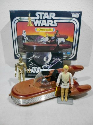 Vintage Star Wars Anh 1977 Land Speeder W/box,  Luke/c - 3po " Fully Functional "
