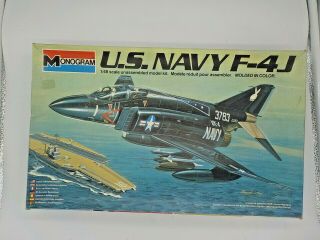 Monogram 1:48 Us Navy F - 4j Plastic Aircraft Model Kit 5805 1981