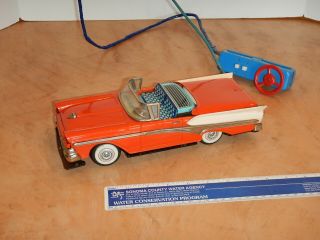 VINTAGE TIN LITHO BATTERY OPERATED FORD CONVERTIBLE,  JAPAN,  REPAIR,  PARTS 3