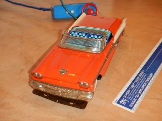 VINTAGE TIN LITHO BATTERY OPERATED FORD CONVERTIBLE,  JAPAN,  REPAIR,  PARTS 4