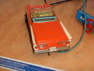 VINTAGE TIN LITHO BATTERY OPERATED FORD CONVERTIBLE,  JAPAN,  REPAIR,  PARTS 5