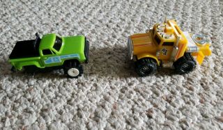 Vintage Schaper Stompers Lime Green Dodge Truck And Rough Rider Yellow Semi