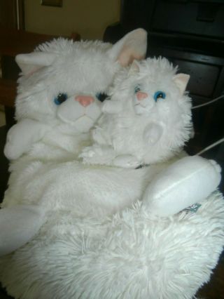 Hideaway Pet Persian White Cat And Baby With Blue Eyes