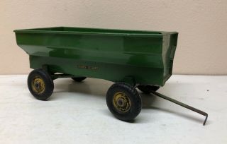 1/16 Vintage John Deere Flare Box Tractor Wagon W/ Cast Iron Arcade Running Gear