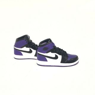 Madxo 3d Mini Sneaker Air Jordan 1 Court Purple 1:6 Action Figure Nike M05 - 57