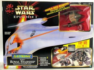 Star Wars Episode 1 Electronic Naboo Royal Starship Blockade Cruiser Playset
