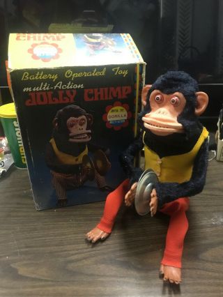 Vintage Multi - Action Jolly Chimp No.  H201 With Box