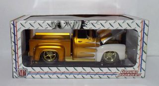 M2 Machines 1/24 Ground Pounders 1956 Ford F - 100 1/300 Chase Gold R38 Truck 3