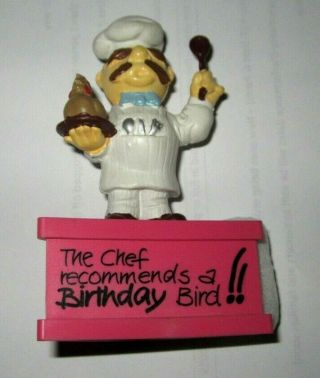 Vintage Swedish Chef Figure From The Muppet Show " Chef Recommends Birthday Bird "