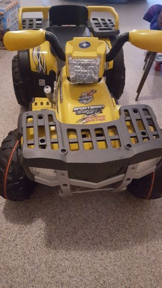24 - Volt Battery - Powered Polaris Sportsman 850 Atv Kids Ride - On Yellow 4 Wheeler
