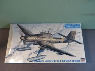 Hasegawa 1:48 Junkers Ju87b - 2/u - 4 Stuka W Skid Model Kit Open 09171