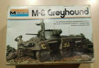 43 - 4100 Monogram 1/32nd Scale M - 8 Greyhound Plastic Model Kit
